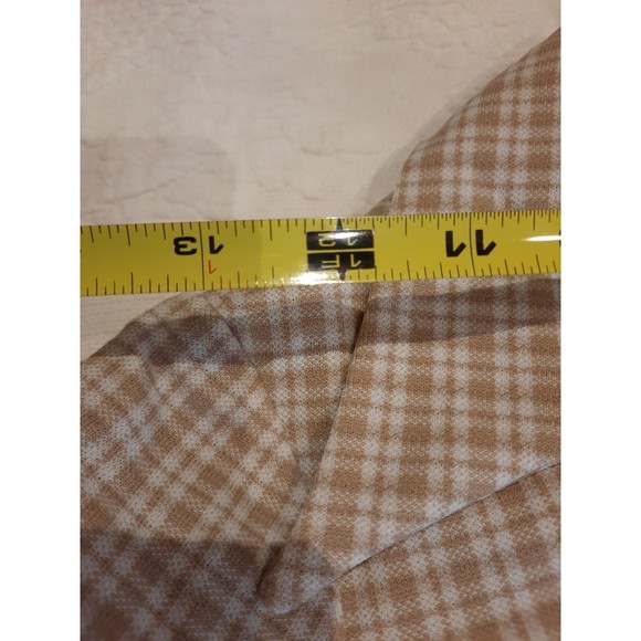 Vintage Jennifer Gee Pant Suit Brown Plaid, 1960's, 70's Double Knit Fabric - Picture 7 of 15